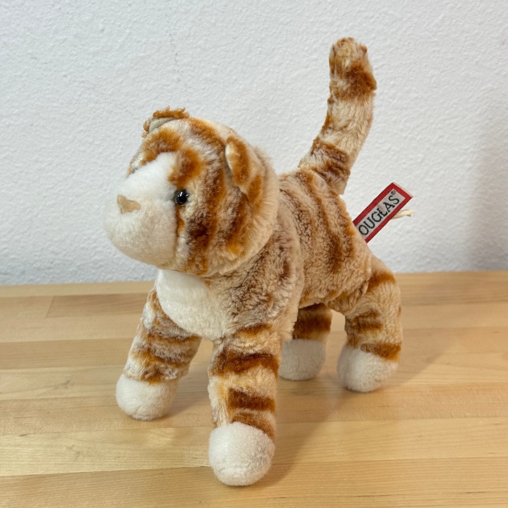 Douglas Cuddle Toys Orange Tabby Cat Plush 4104 Standing Kitten 8 Inch Striped
